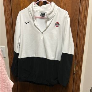Nike White and Black Ohio State Half-Zip Pullover
